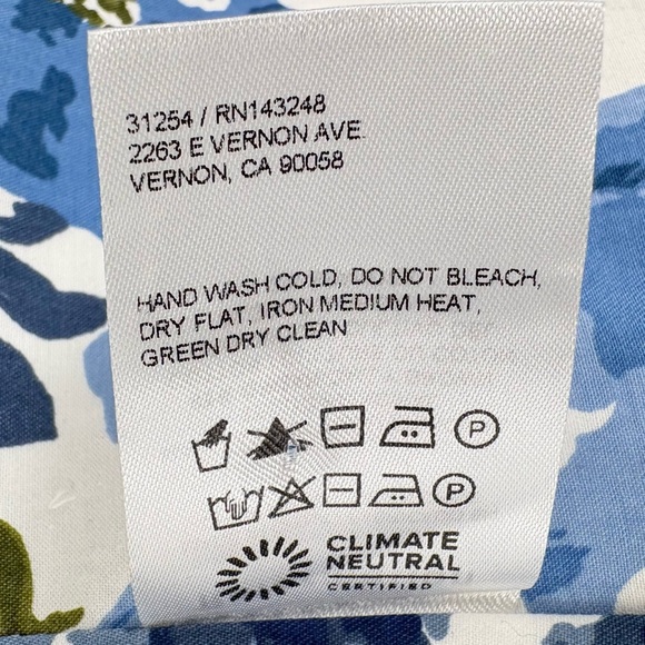 Reformation Orion Floral Organic Cotton Camisole Top | Sz 6 | White & Blue - Picture 14 of 16